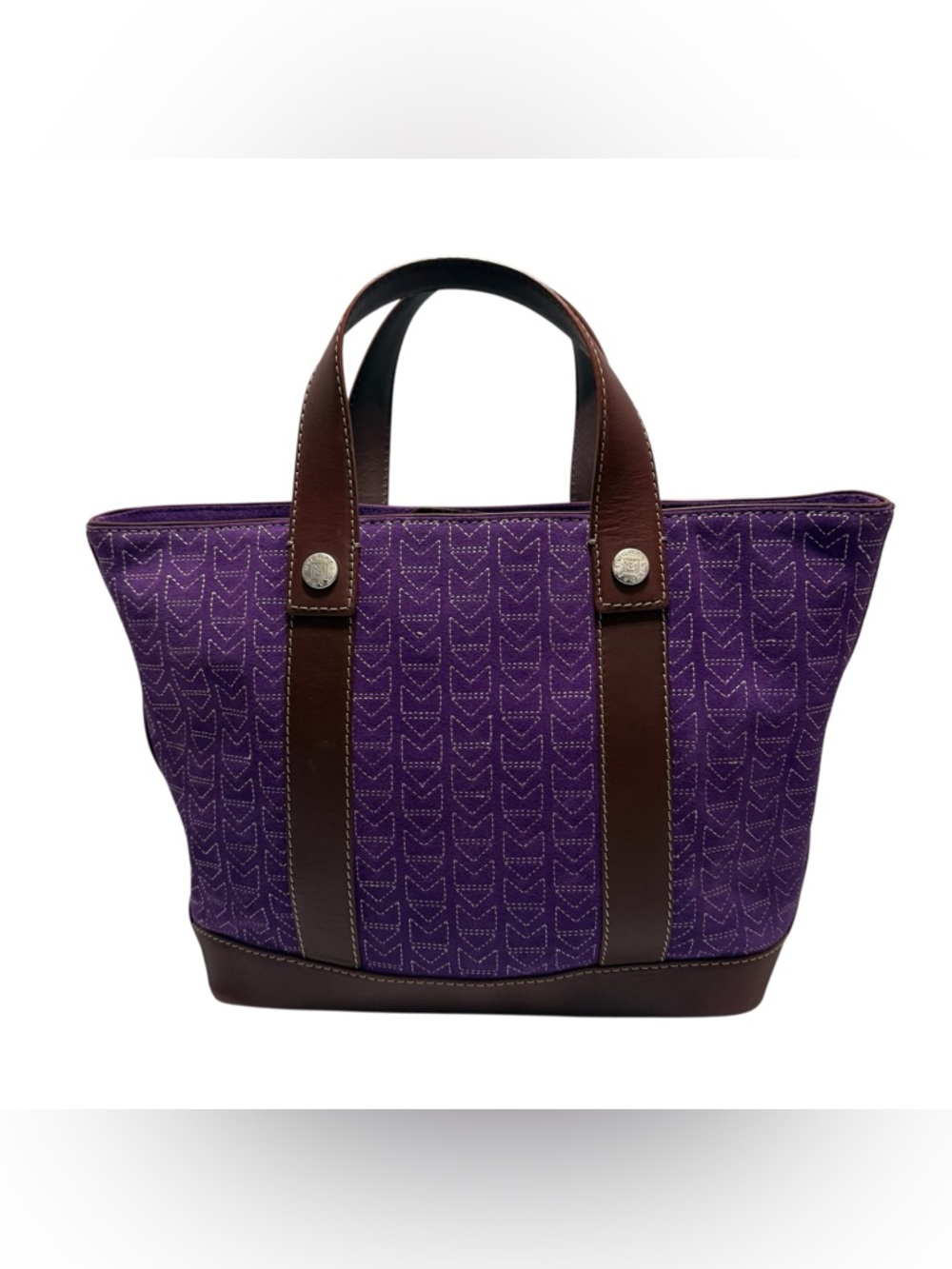 Michael kors canvas leather trim tote bag